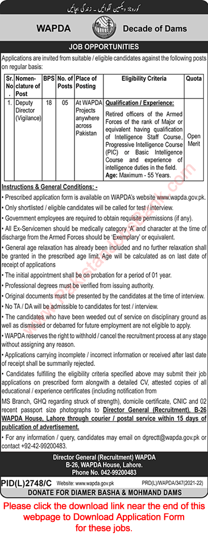 Deputy Director Vigilance Jobs 2022