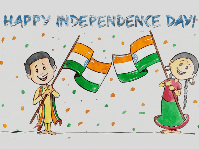 happy independence day drawing